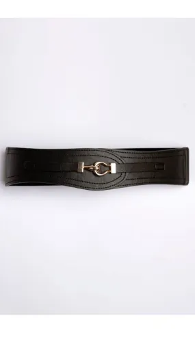 3-1086 Black Elasticated Irene Belt