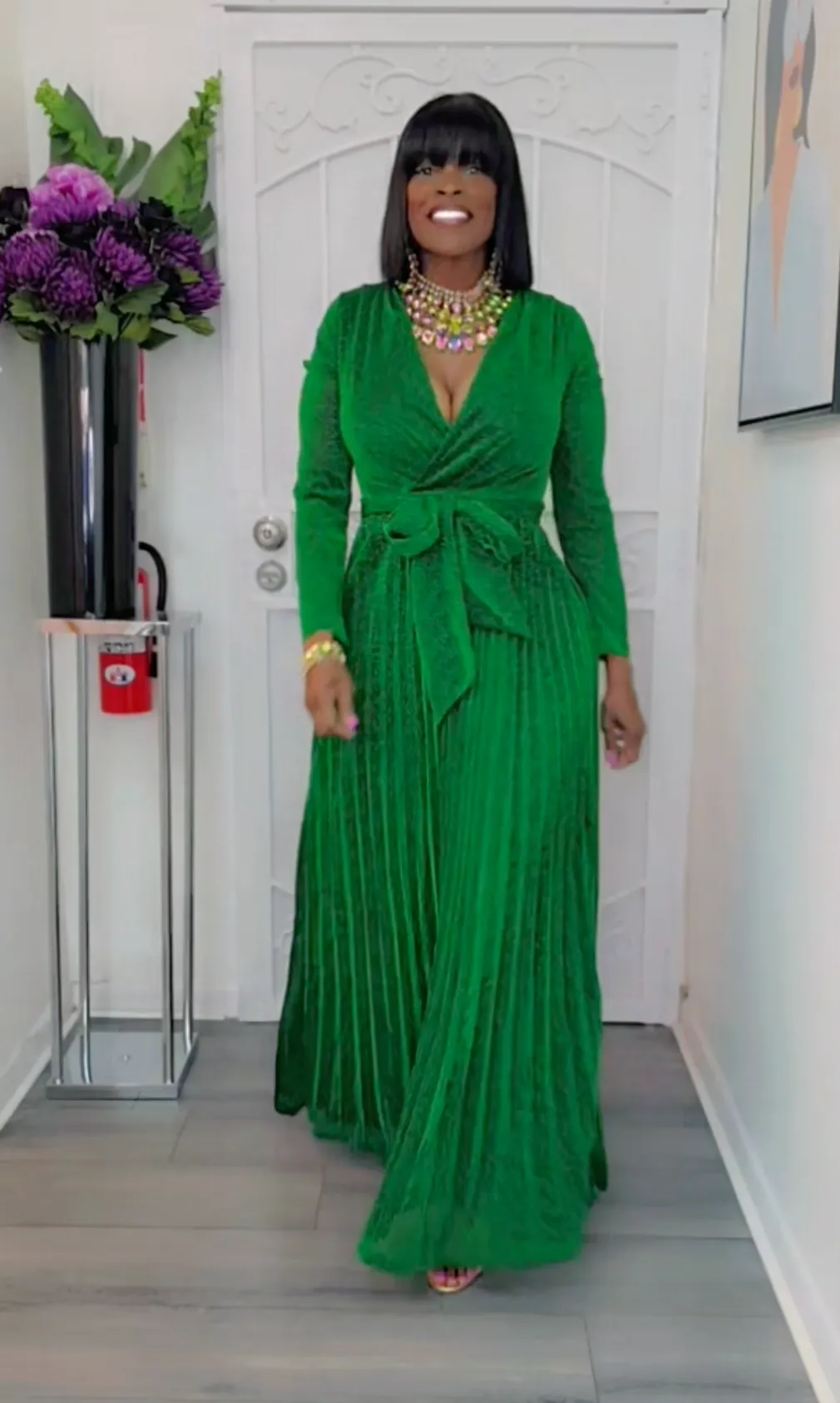 A Night Out Emerald Maxi Dress