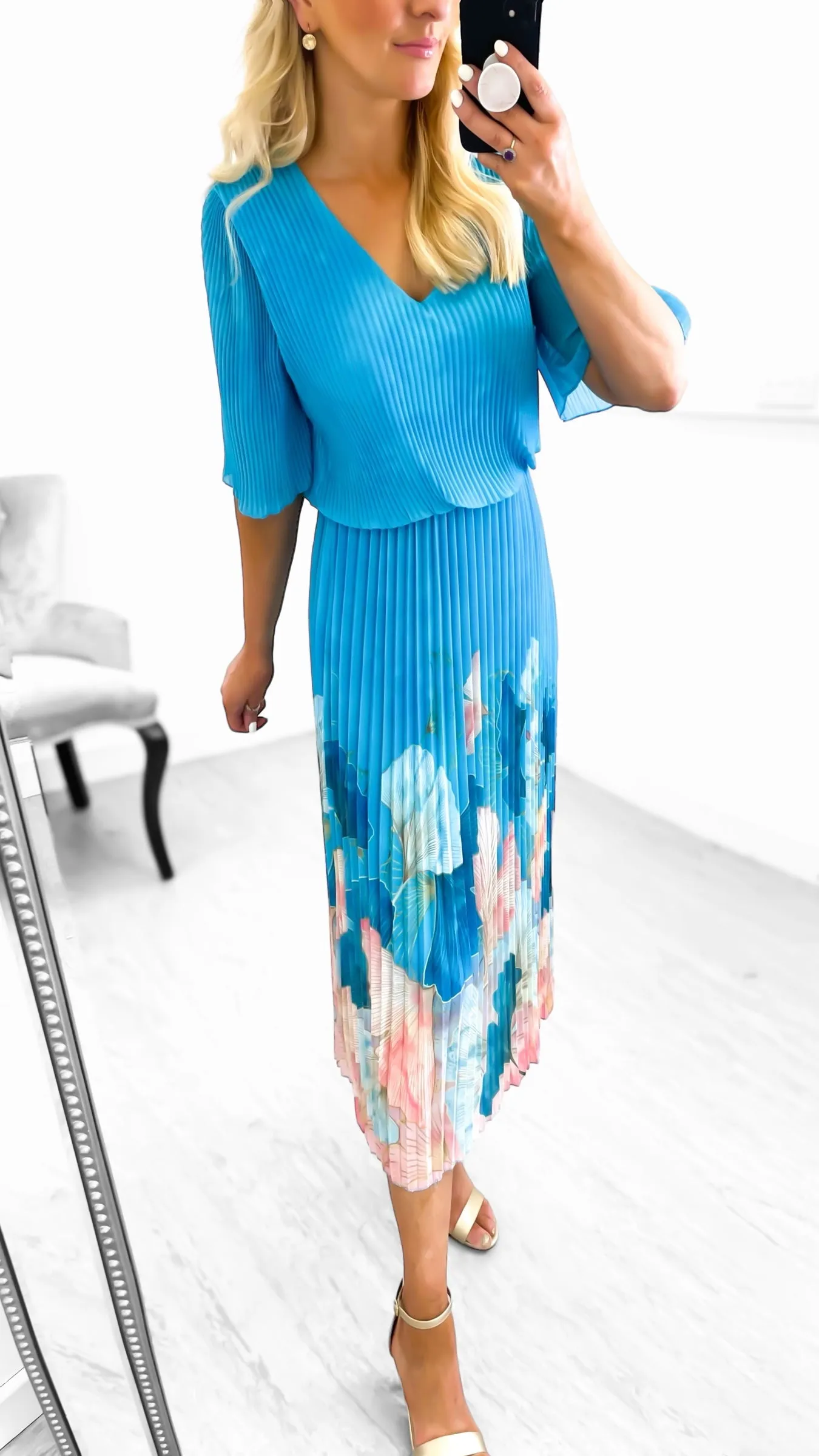 A1712 Mandy Turquoise Loose Top Dress