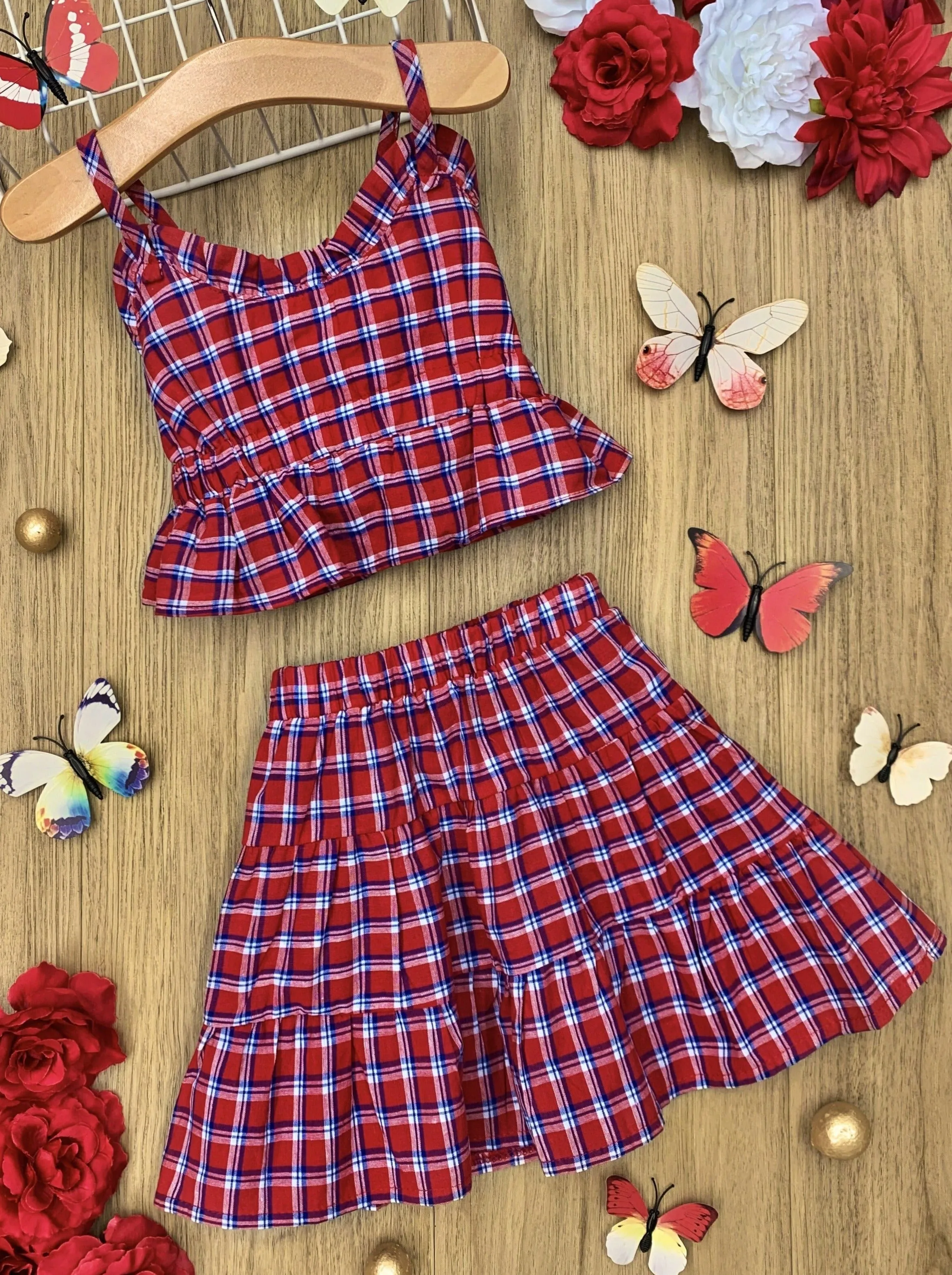 American Gingham Gal Skirt Set