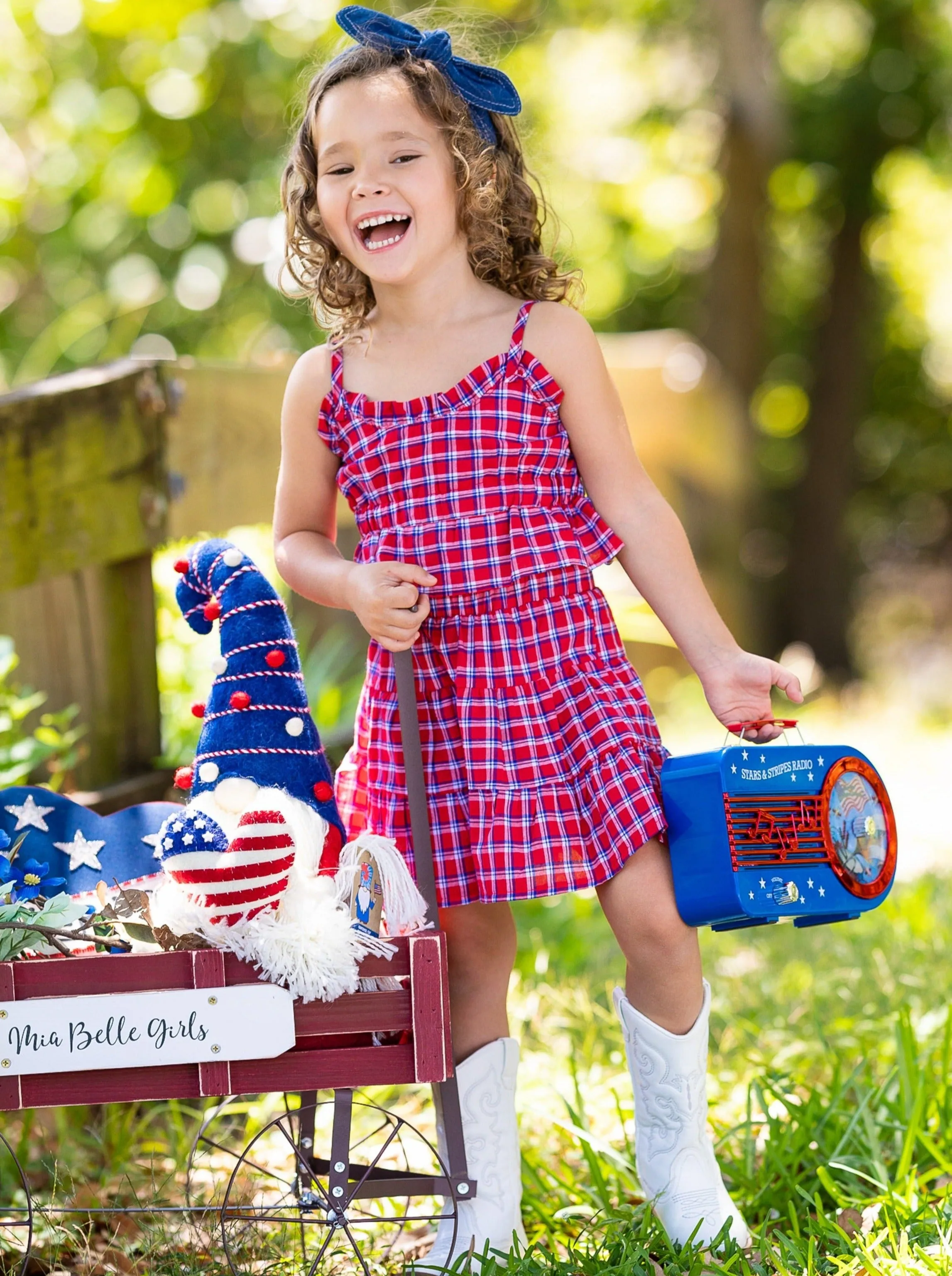 American Gingham Gal Skirt Set