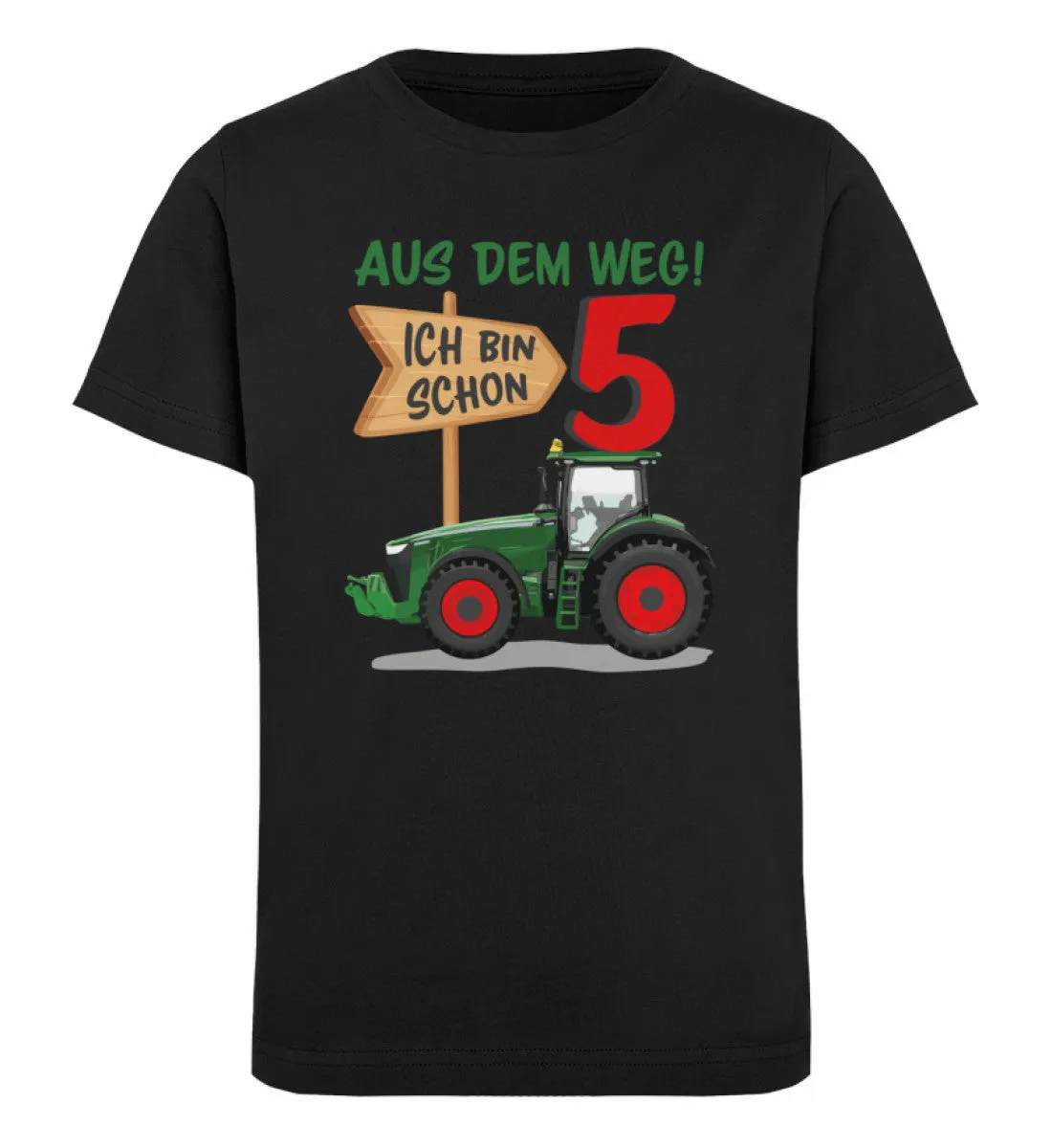 Aus dem Weg ich bin schon 5 Traktor Geburtstag  - Kinder Organic T-Shirt