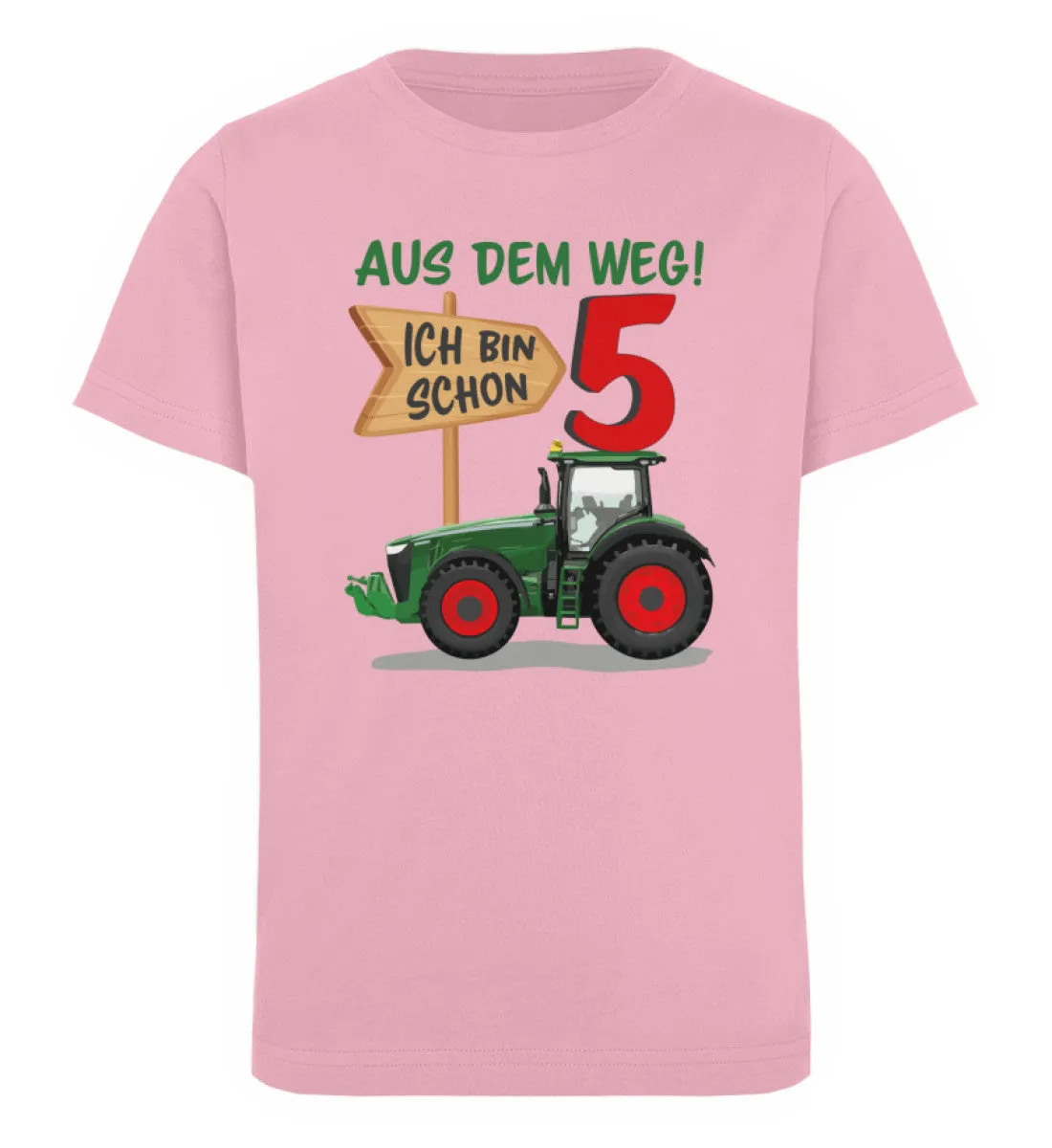 Aus dem Weg ich bin schon 5 Traktor Geburtstag  - Kinder Organic T-Shirt