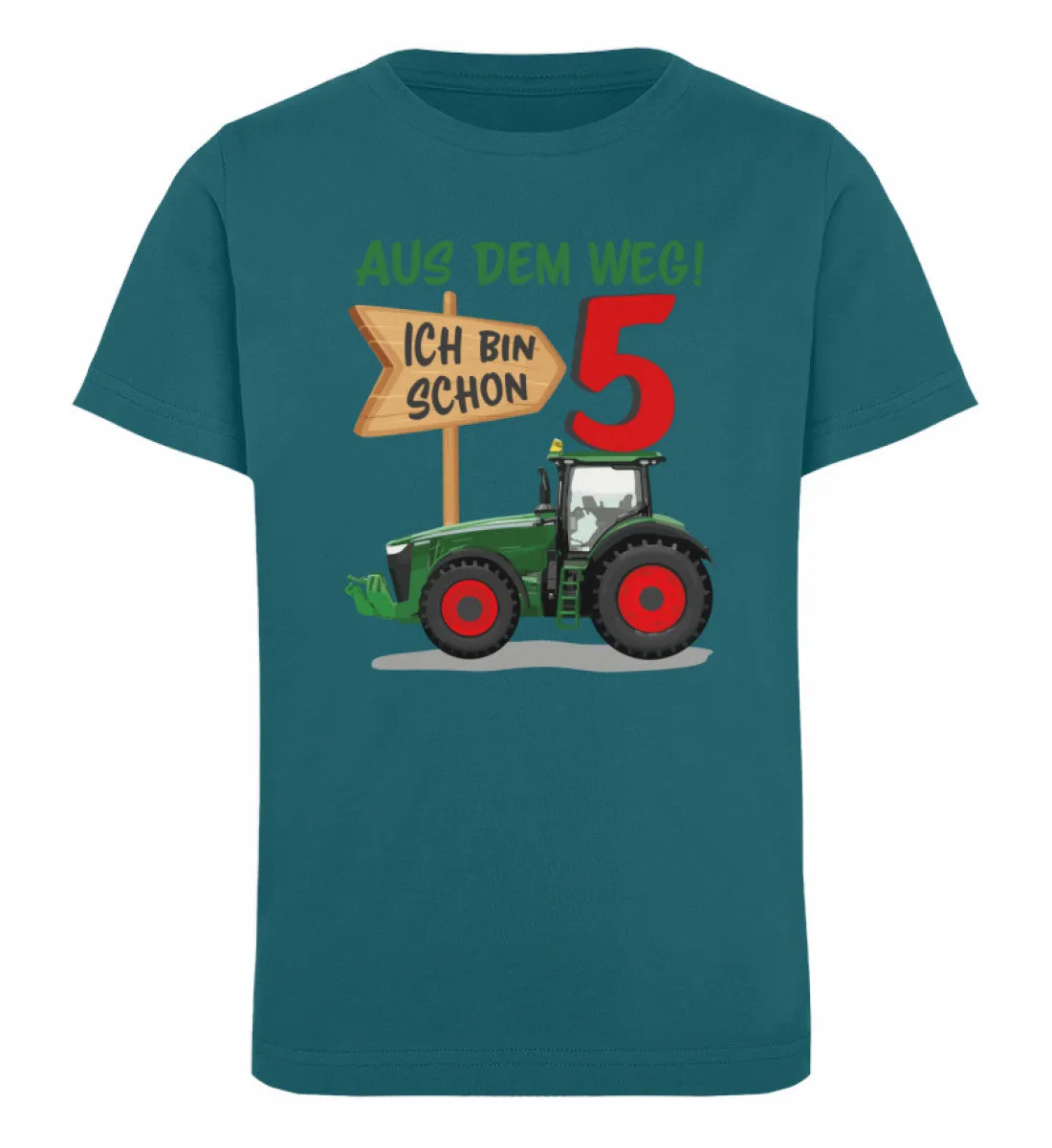 Aus dem Weg ich bin schon 5 Traktor Geburtstag  - Kinder Organic T-Shirt