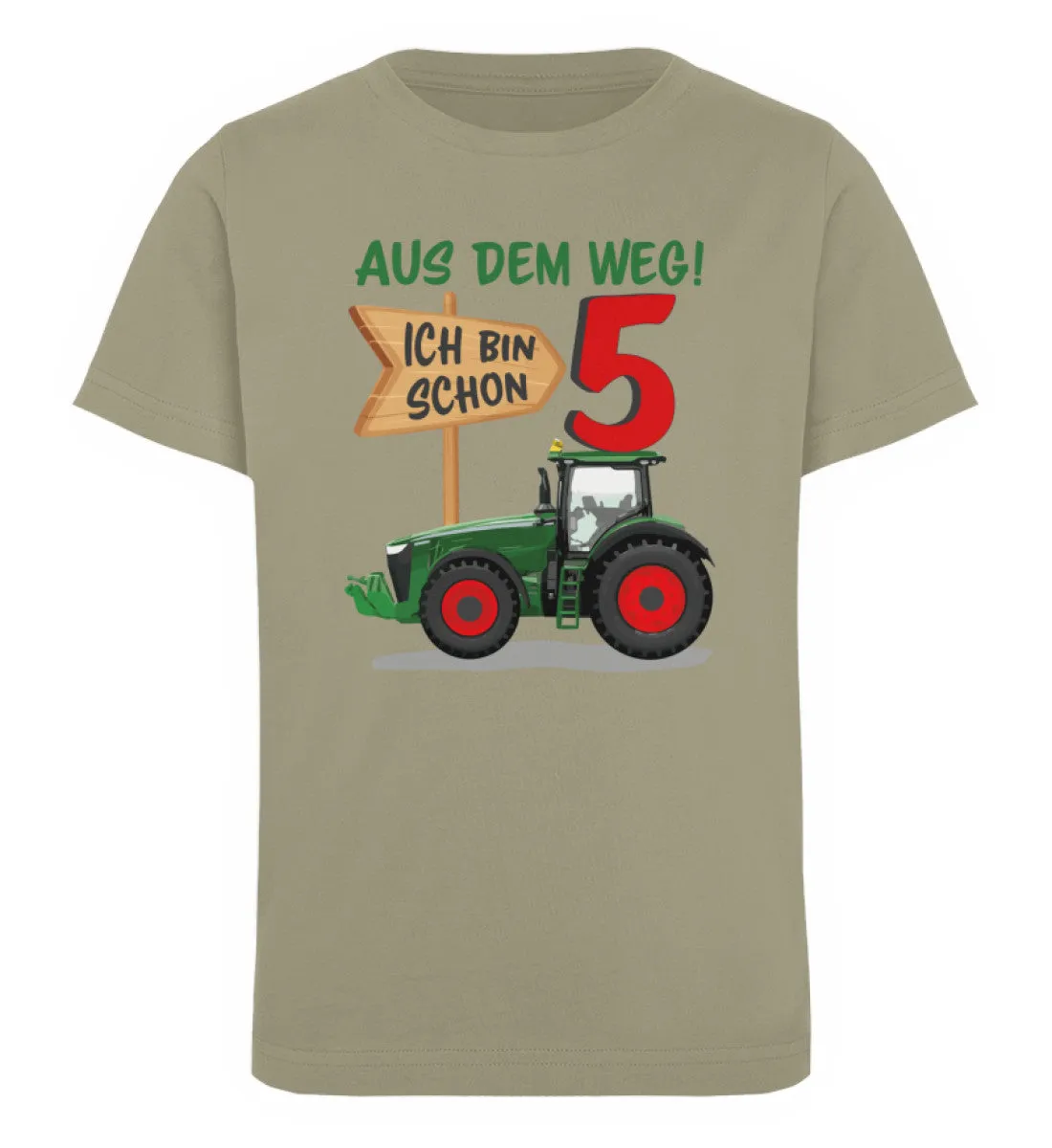 Aus dem Weg ich bin schon 5 Traktor Geburtstag  - Kinder Organic T-Shirt