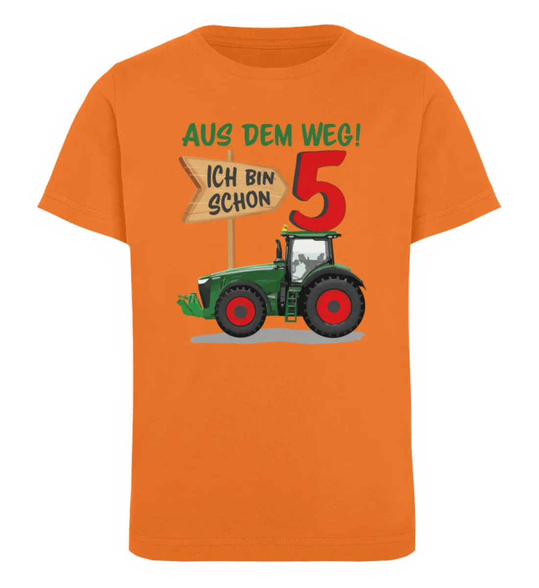 Aus dem Weg ich bin schon 5 Traktor Geburtstag  - Kinder Organic T-Shirt