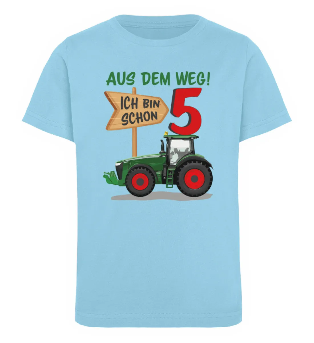 Aus dem Weg ich bin schon 5 Traktor Geburtstag  - Kinder Organic T-Shirt