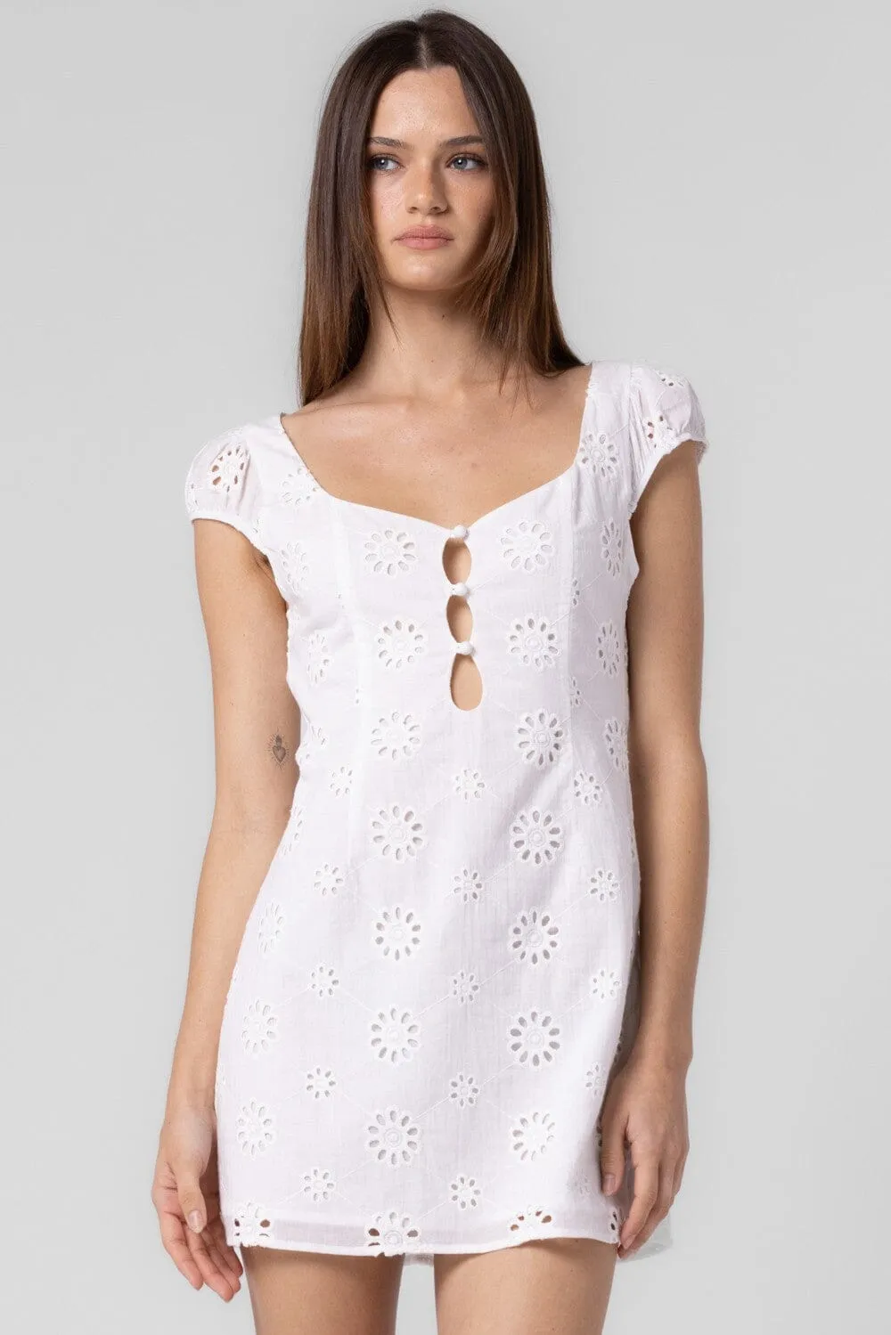 Avery Eyelet Mini Dress