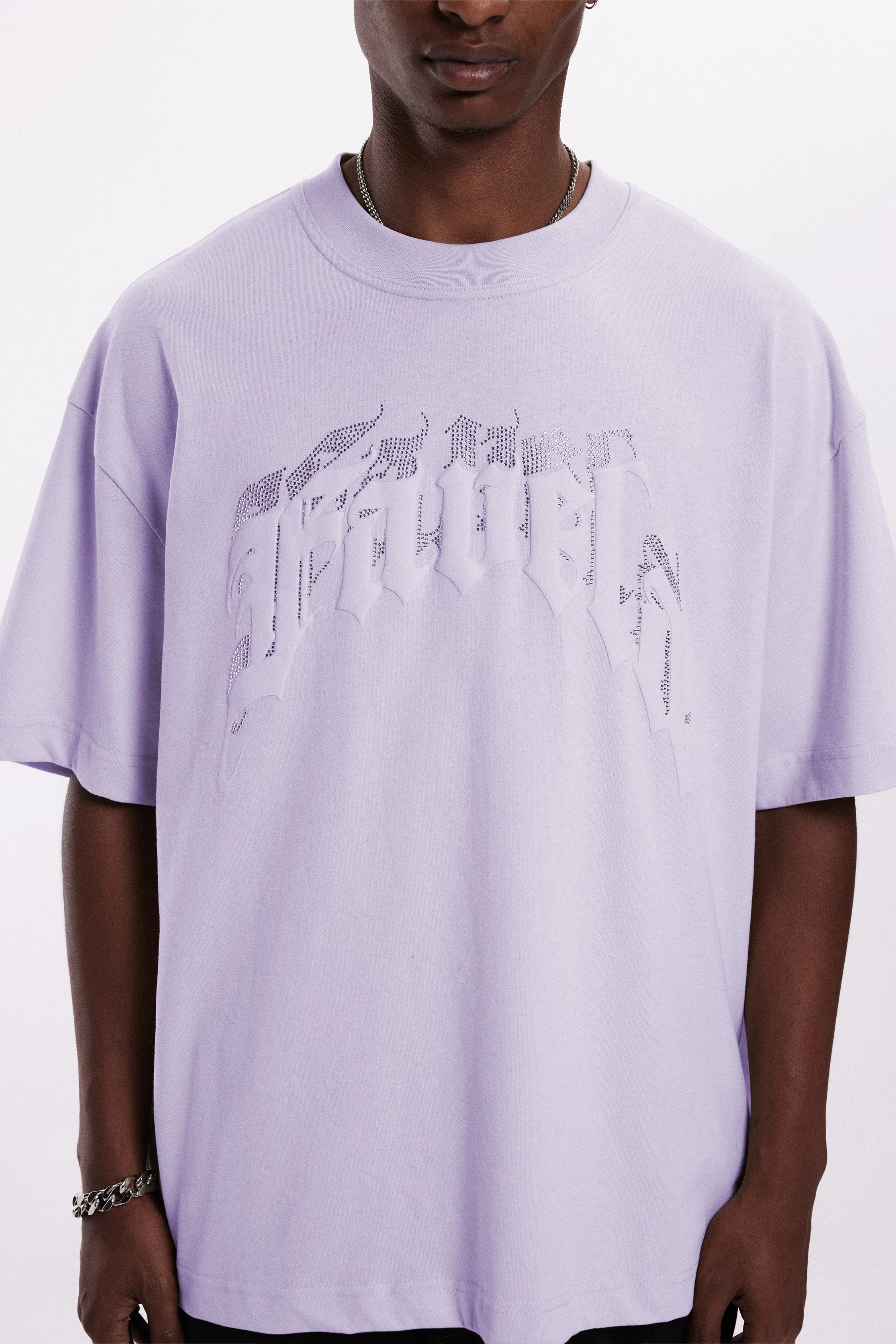 AVES RHINESTONE PASTEL LILAC T-SHIRT