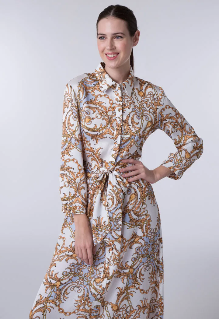 Baroque Print Shirt Dress