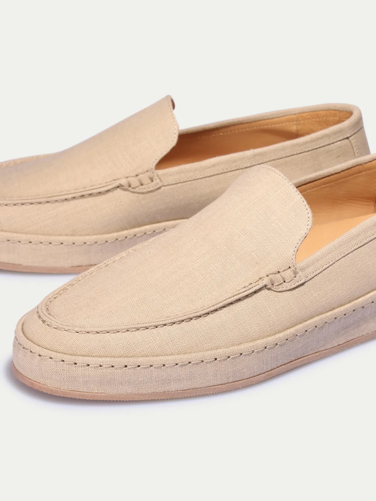 Beige Linen Voyager Loafer