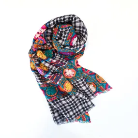 BLACK MULTI WOOL SCARF