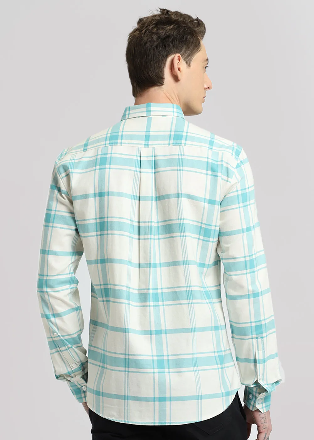 Blue Cotton Check Shirt