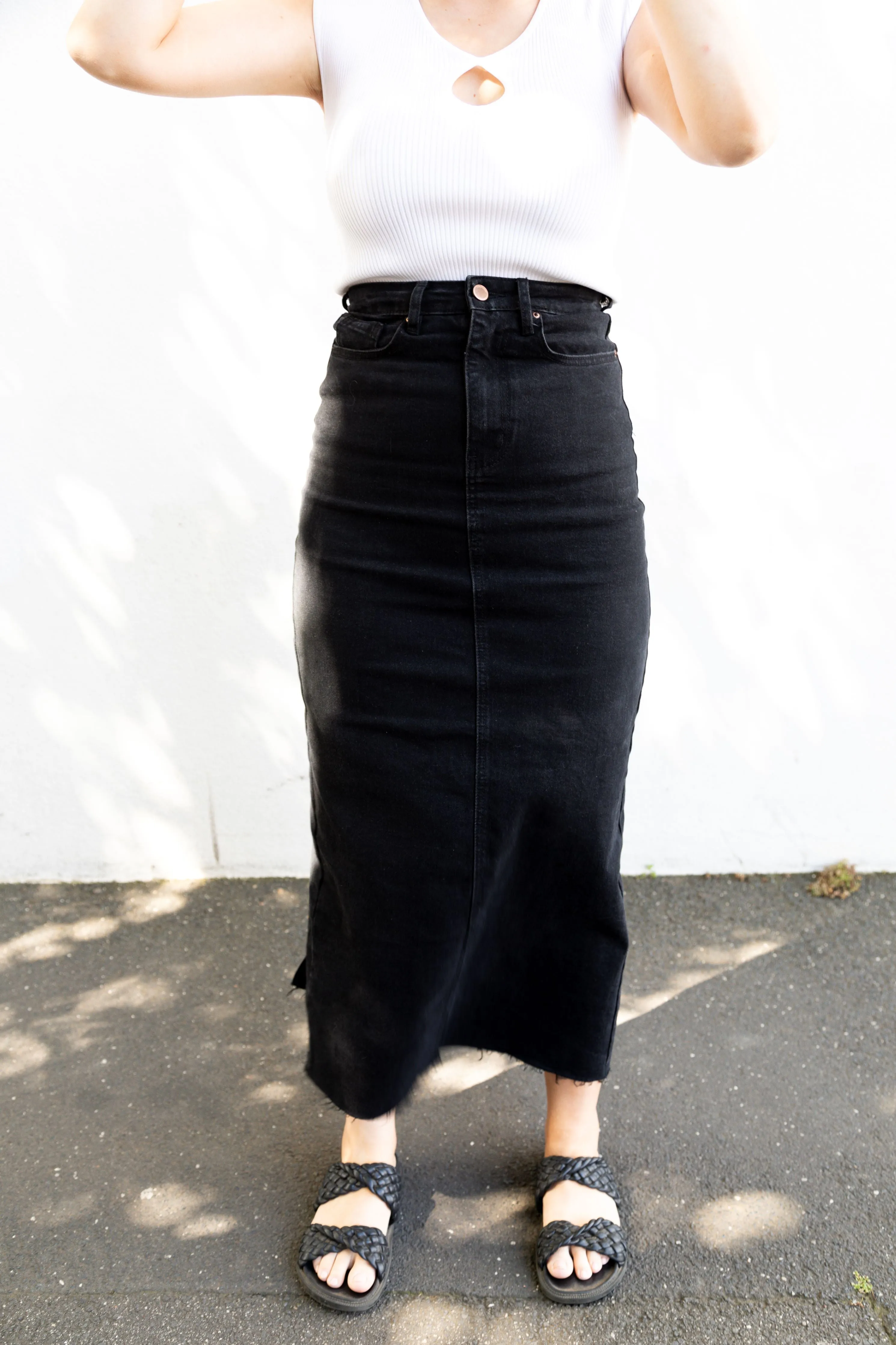 Bowie Denim Skirt (Black)