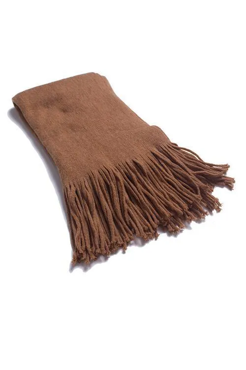 Brushed Long Fringed Scarf