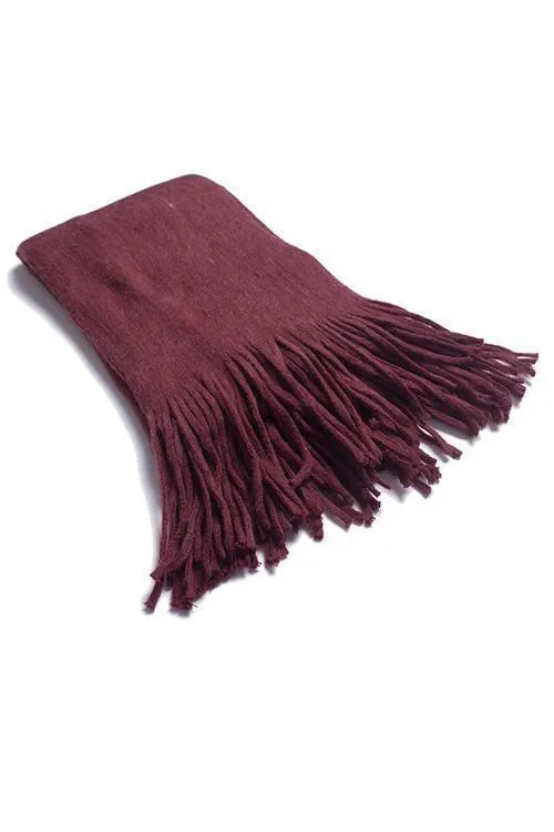 Brushed Long Fringed Scarf