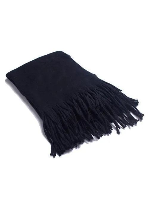 Brushed Long Fringed Scarf