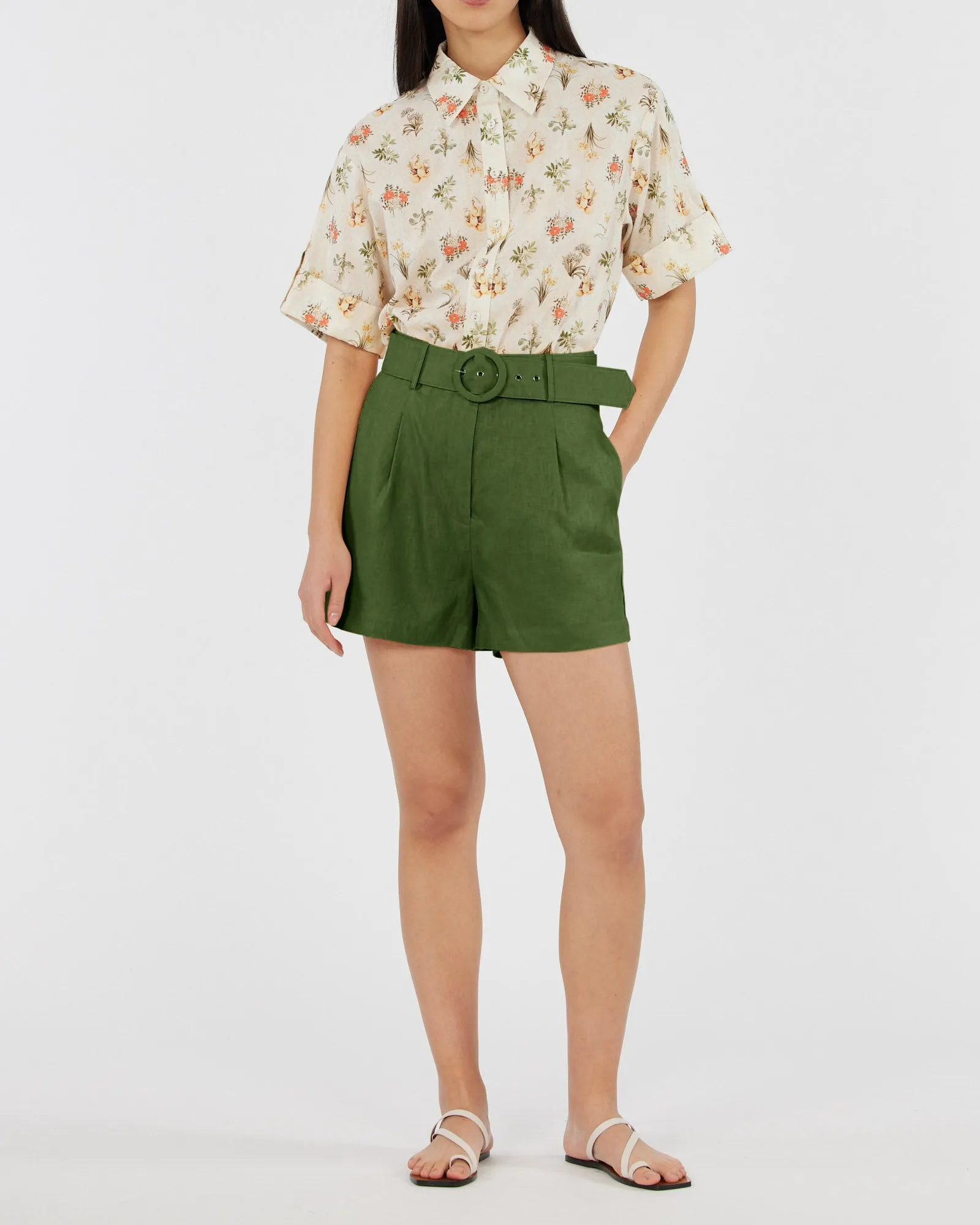 Brydie Linen Short - Verdant