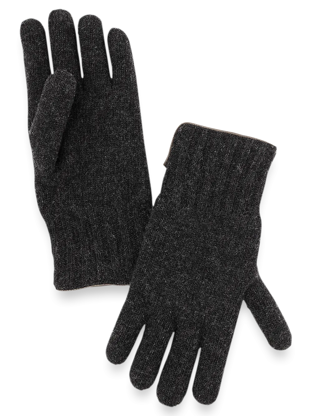 Cashmere Lined Knit Gloves - Charcoal