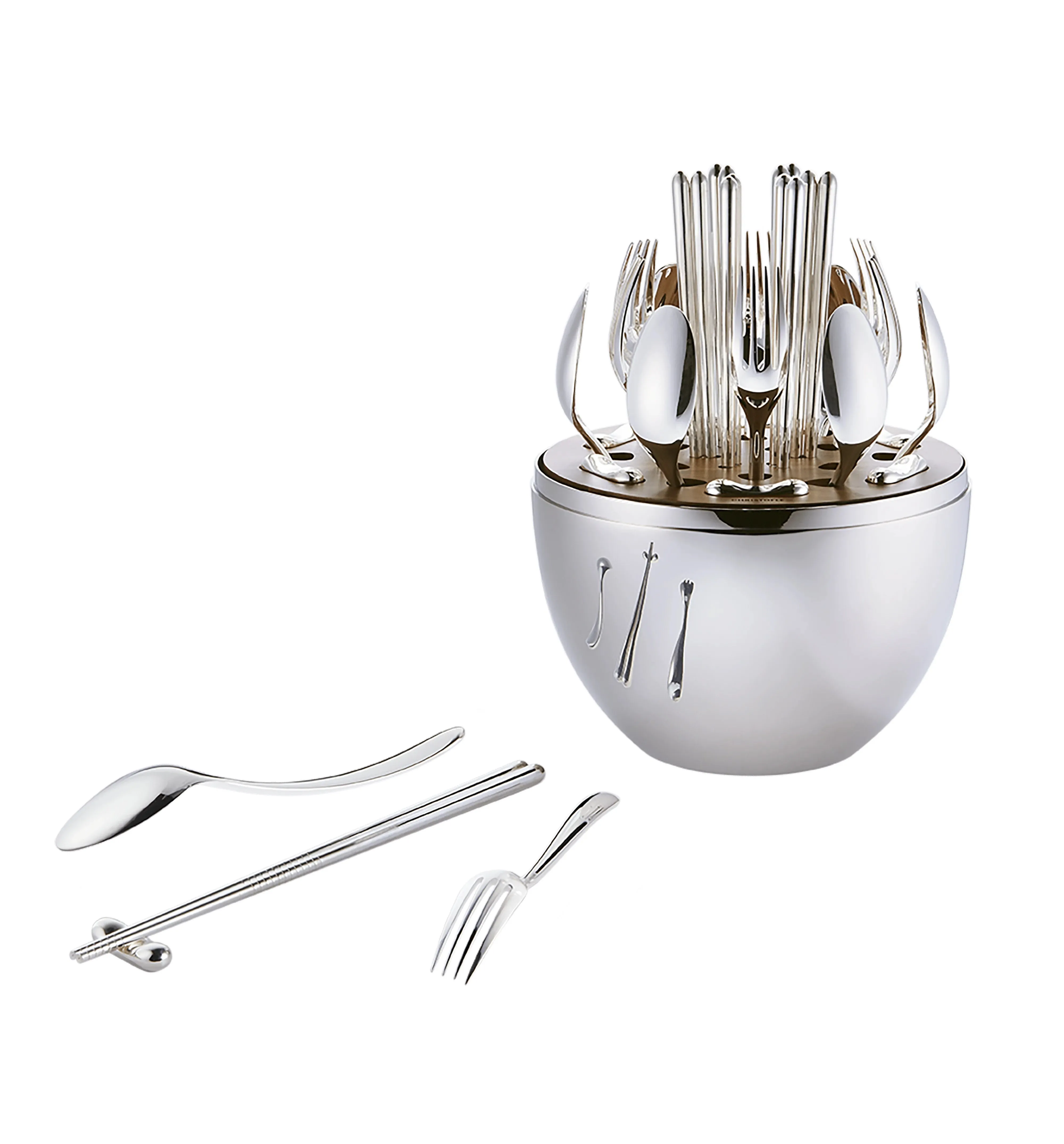 Christofle Paris - Mood Asia - Silver Plated 24-Piece Flatware Set