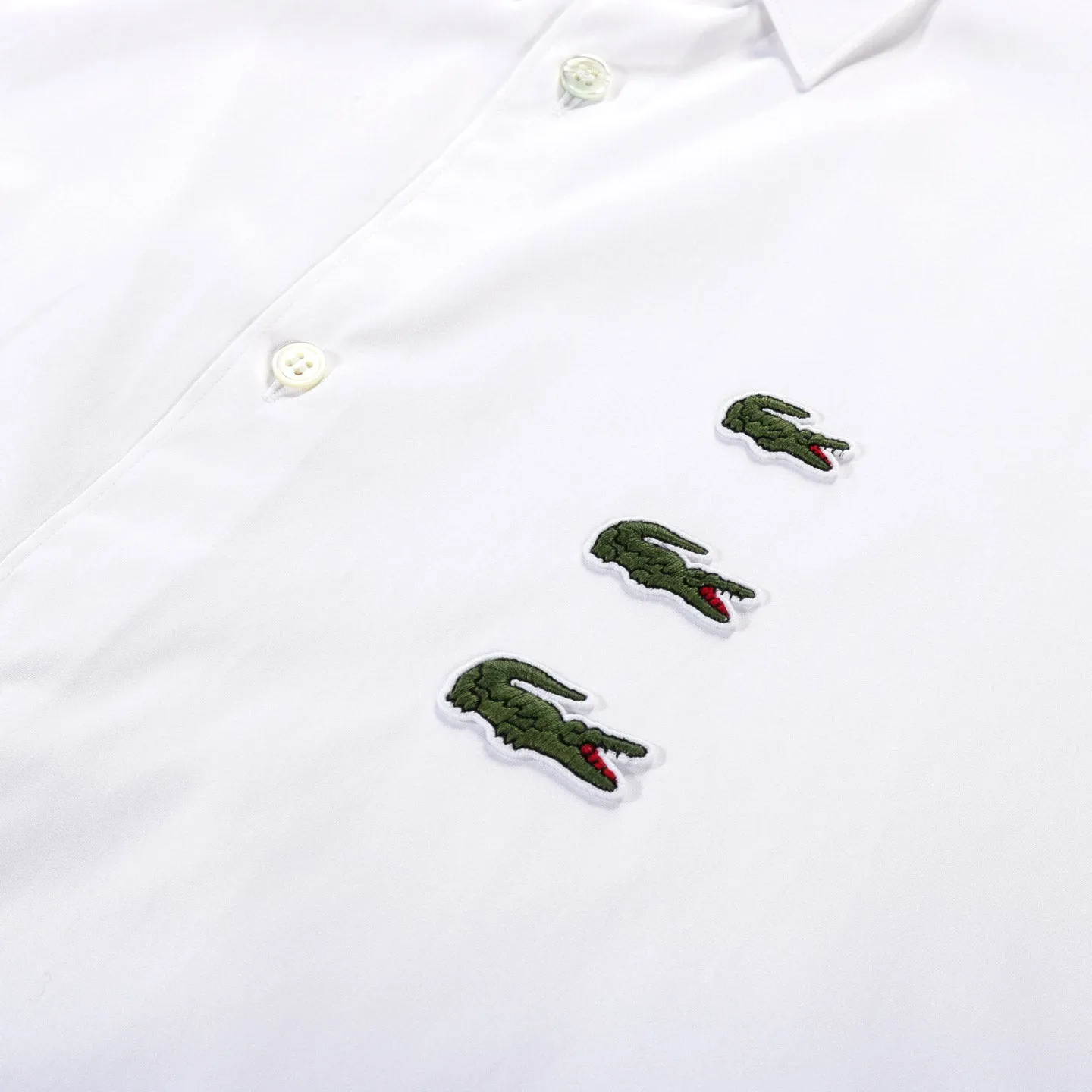 COMME DES GARCONS SHIRT B002 LACOSTE TWISTED SHIRT WHITE