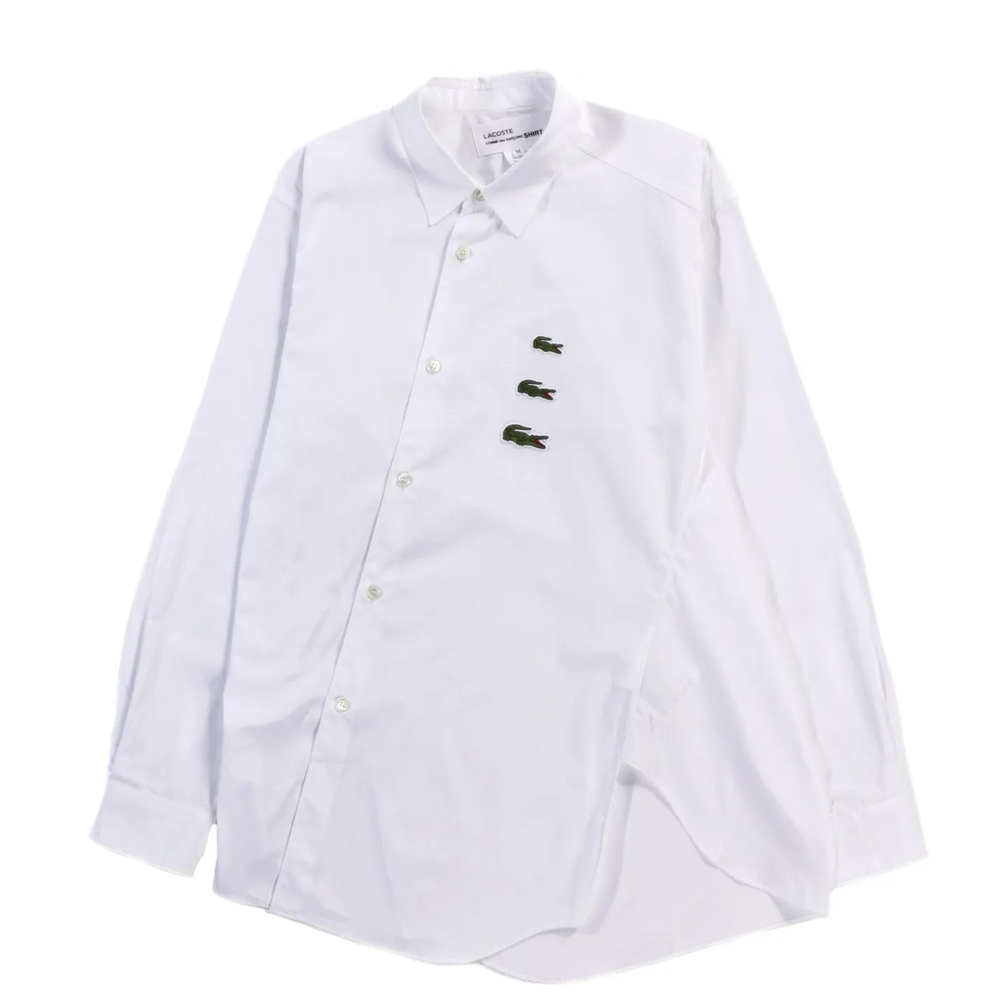 COMME DES GARCONS SHIRT B002 LACOSTE TWISTED SHIRT WHITE