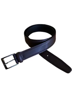 Cross Hatch Embossed Leather Belt