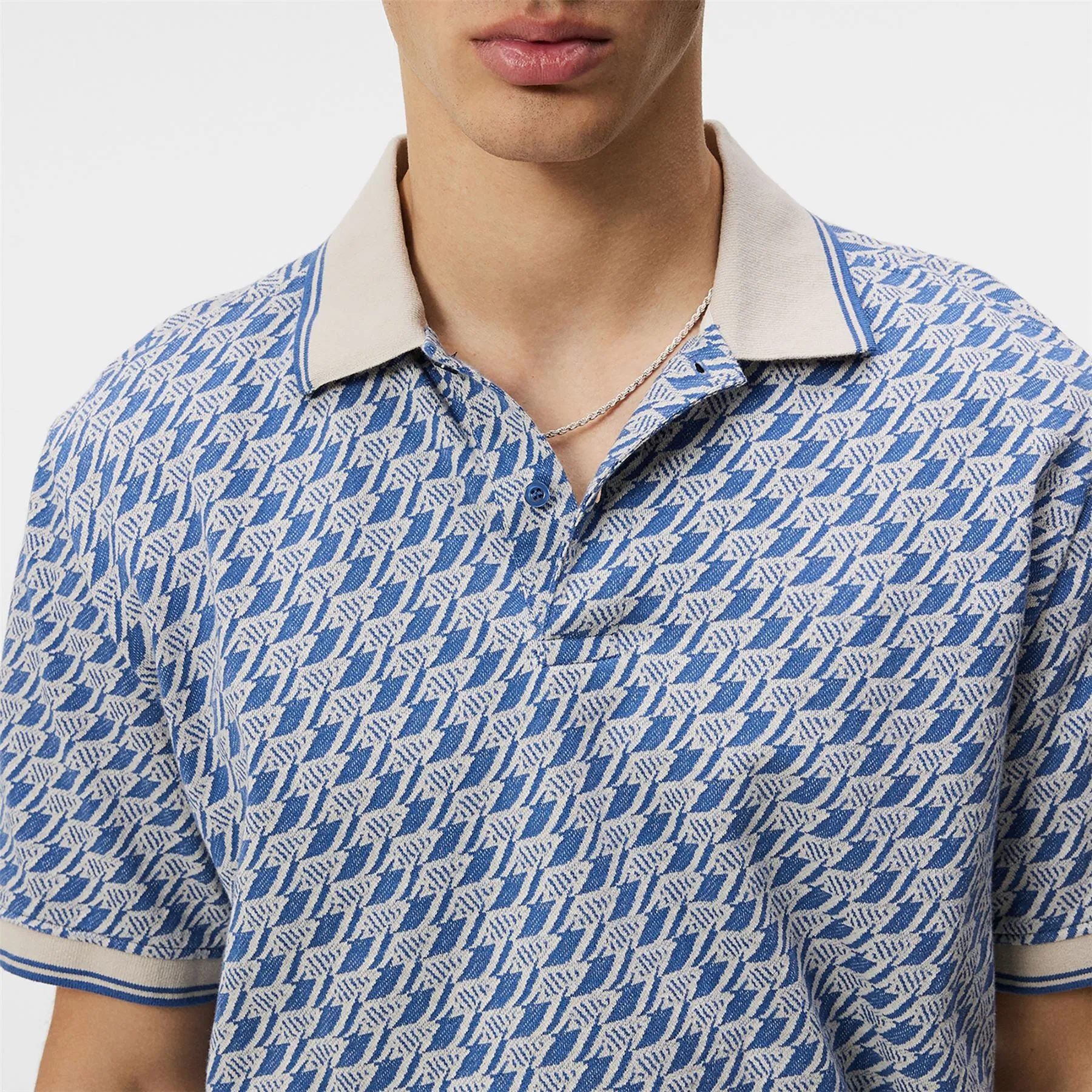 Devon Regular Fit Cotton Jacquard Polo Bijou Blue - SS24