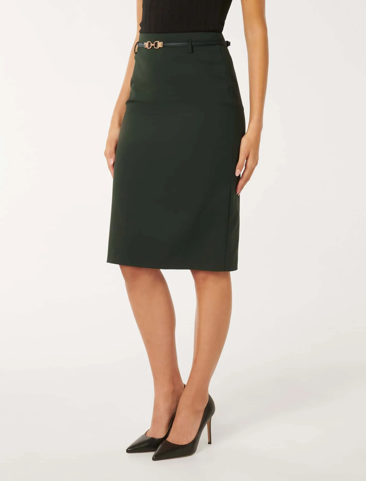 Dina Belted Pencil Skirt