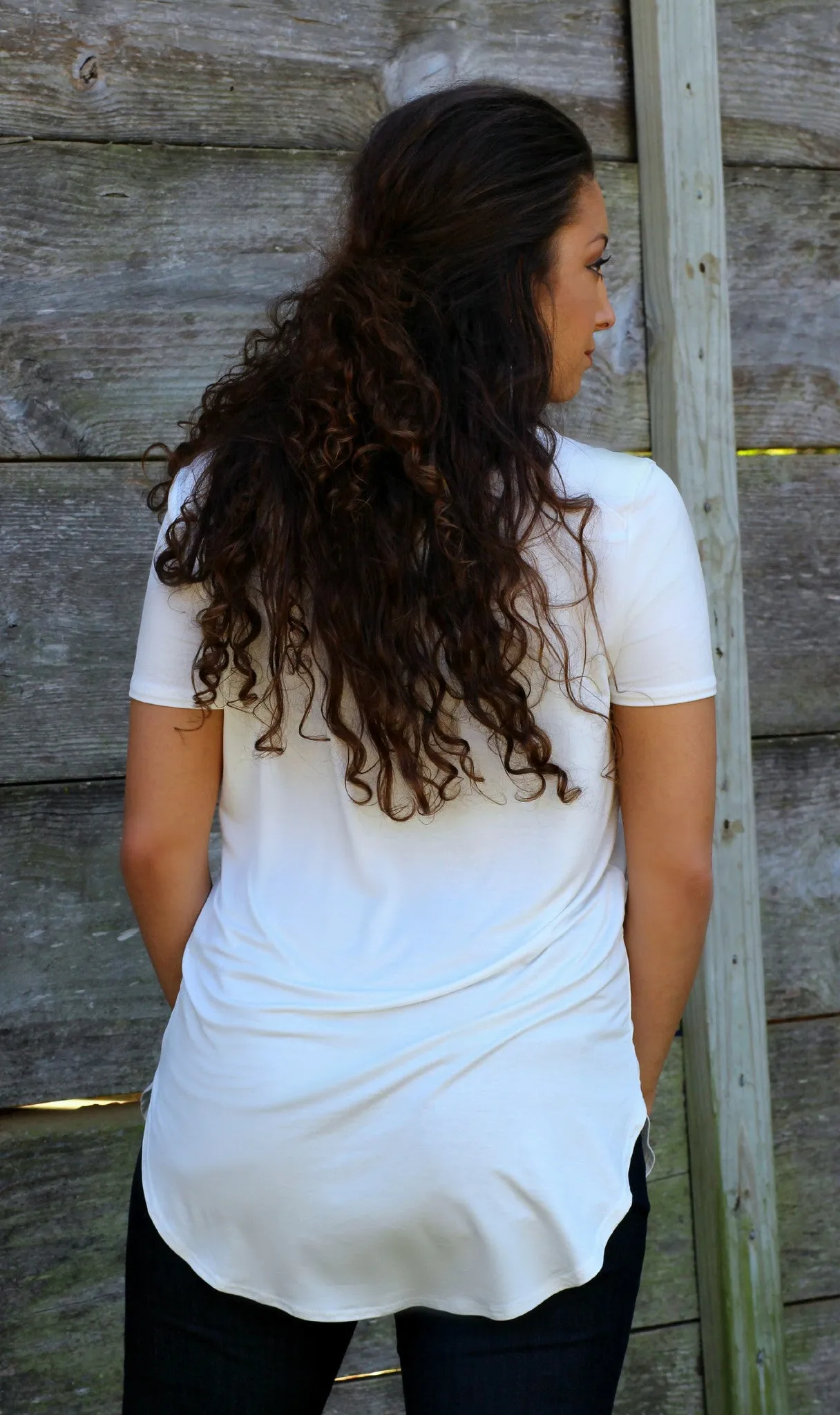 Emma Tunic in Ivory Short Sleeve