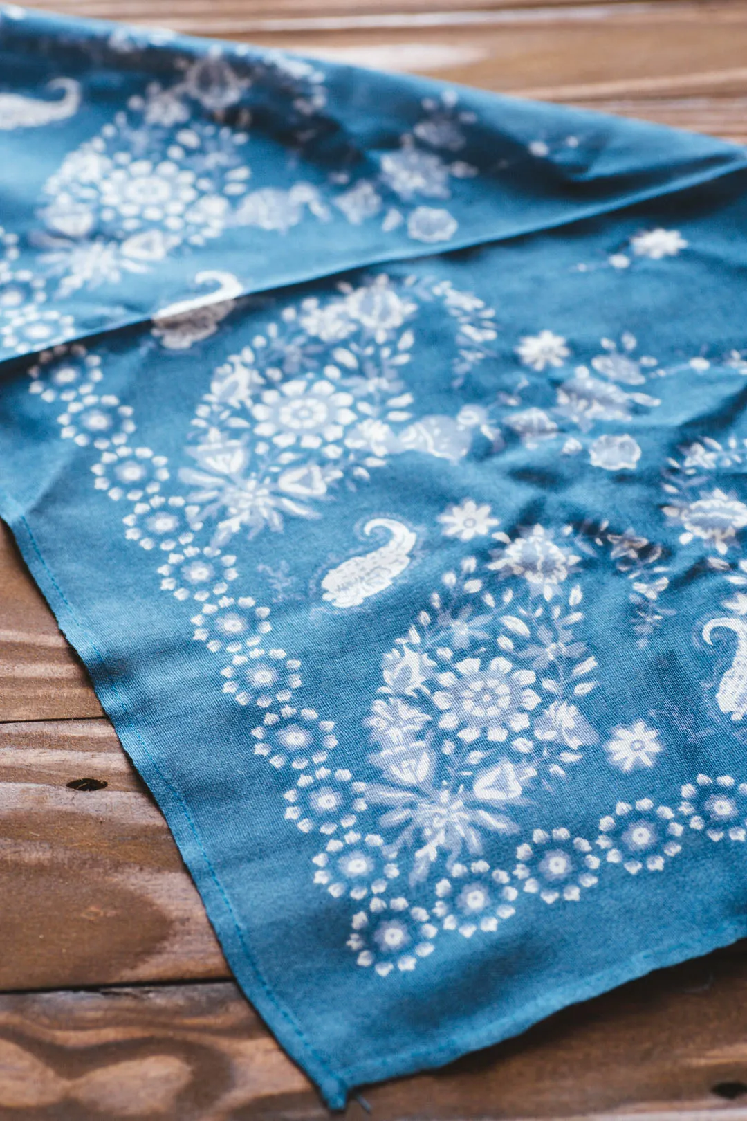 Floral Vine Handkerchief, Blue