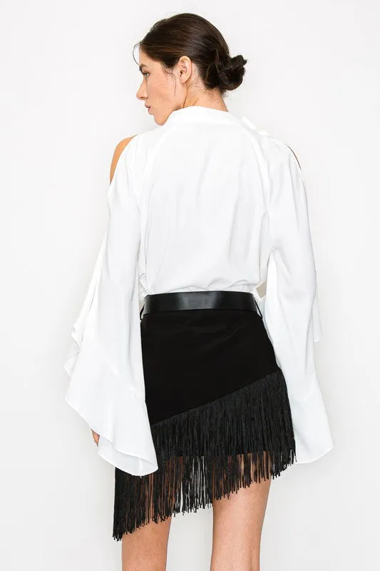 Fringe Mini Skirt