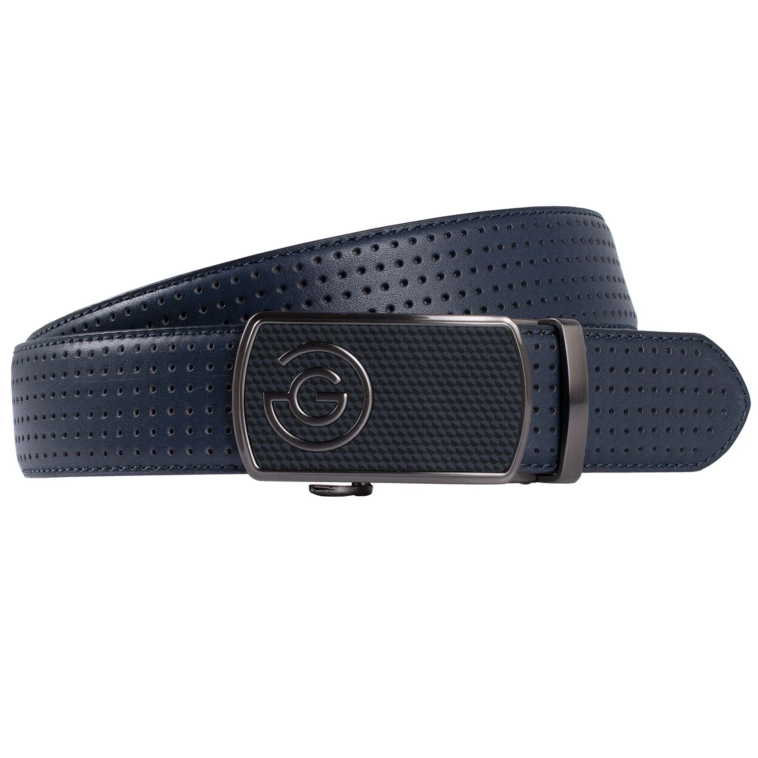 Galvin Green West Leather Belt - Navy