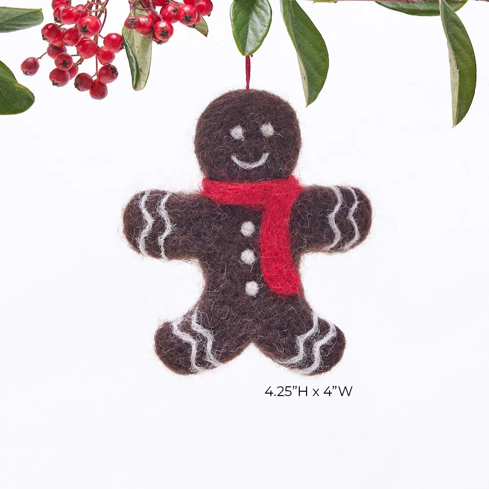 Ginger Bread Man Felt Ornament