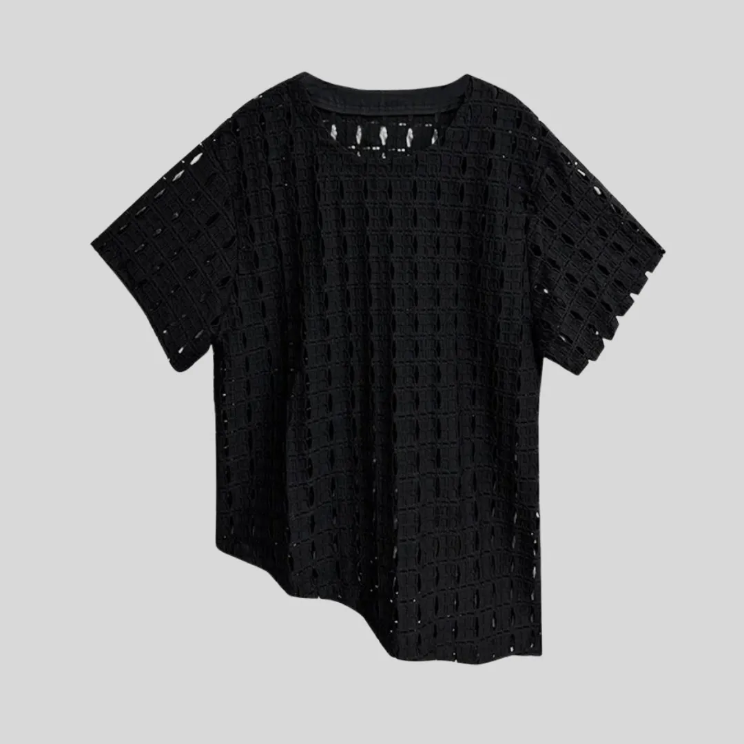 Irregular Design Net T-Shirt