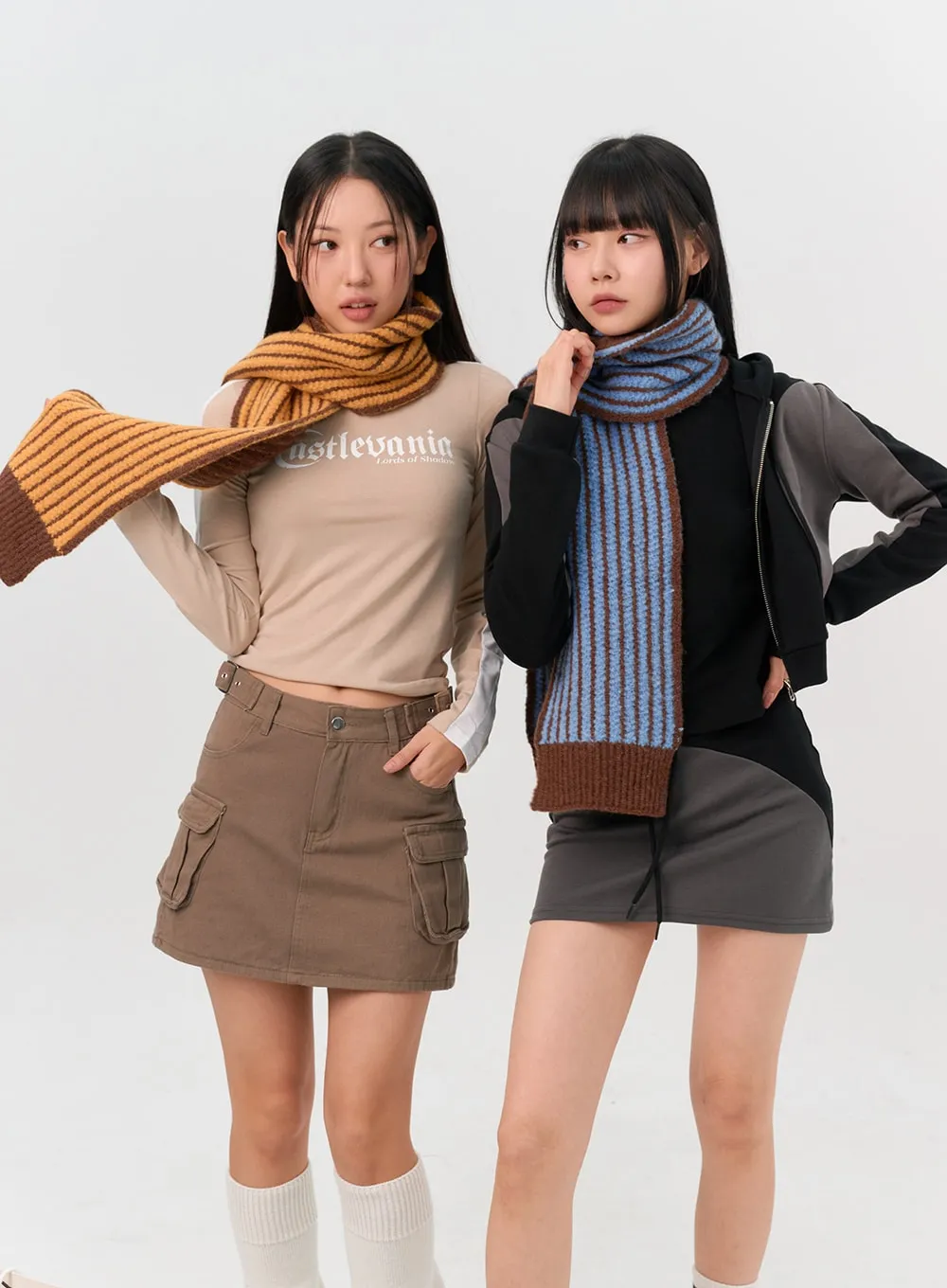 Knit Stripe Scarf IN302