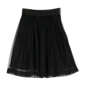 Lace Trim Tulle Skirt