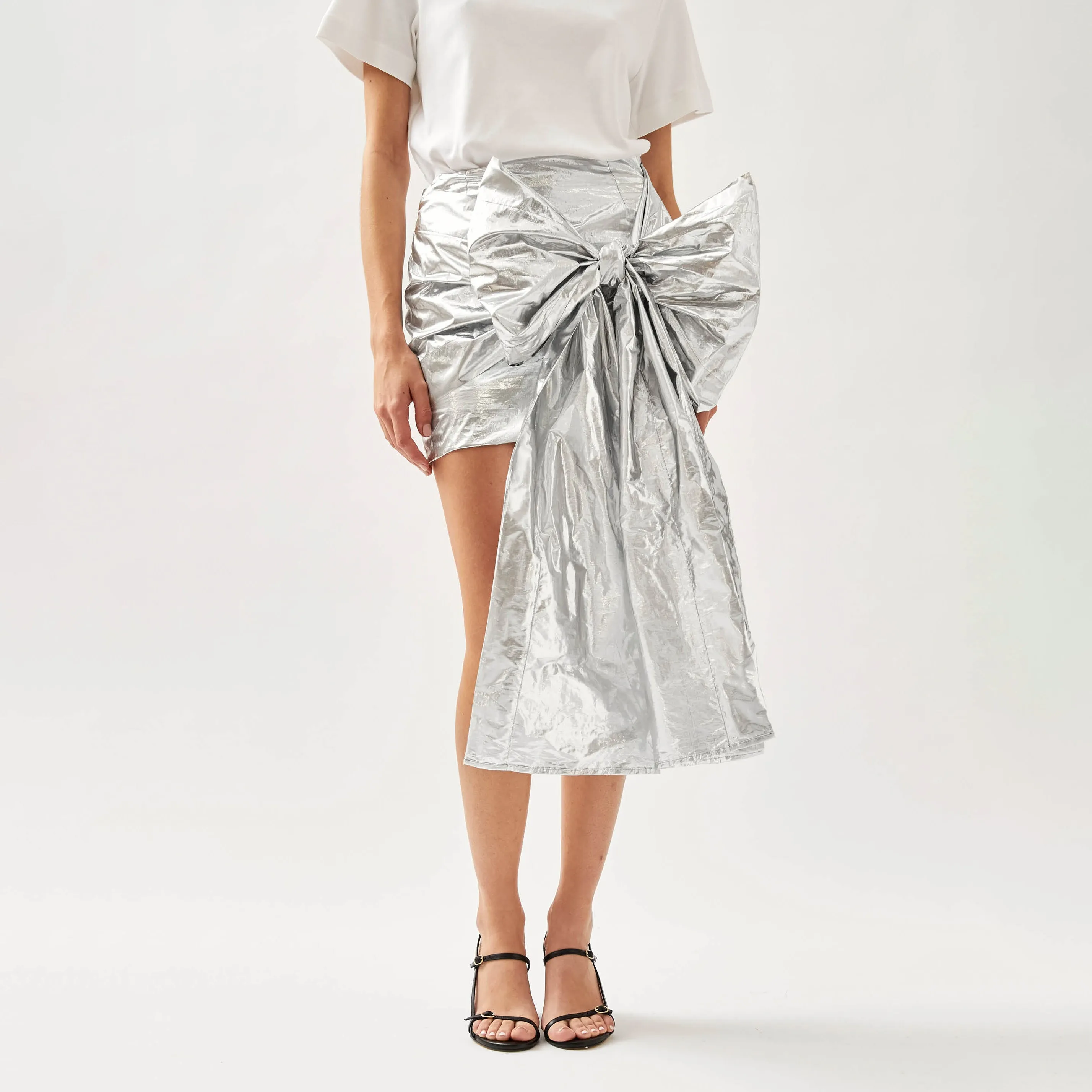 Lien Shimmer Silver Skirt