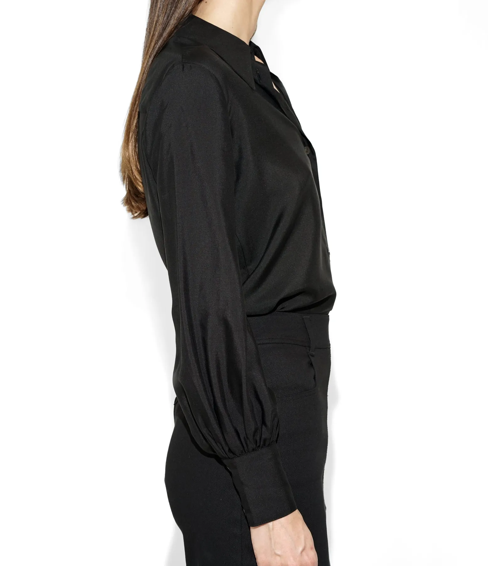 LINDA SILK SHIRT BLACK