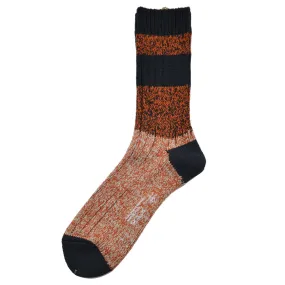 Marcomonde - Big Stripes Melange Socks - Orange / Black