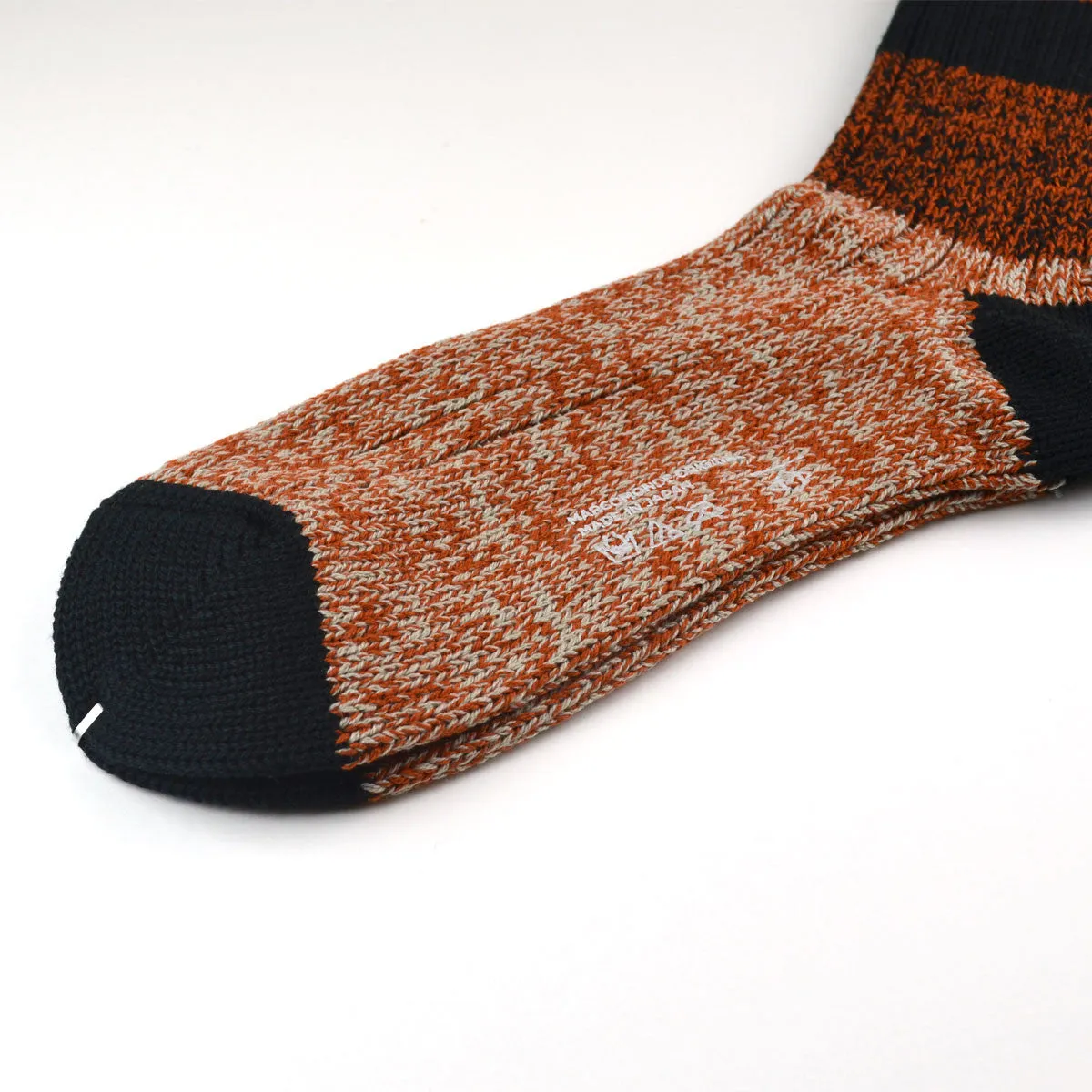 Marcomonde - Big Stripes Melange Socks - Orange / Black