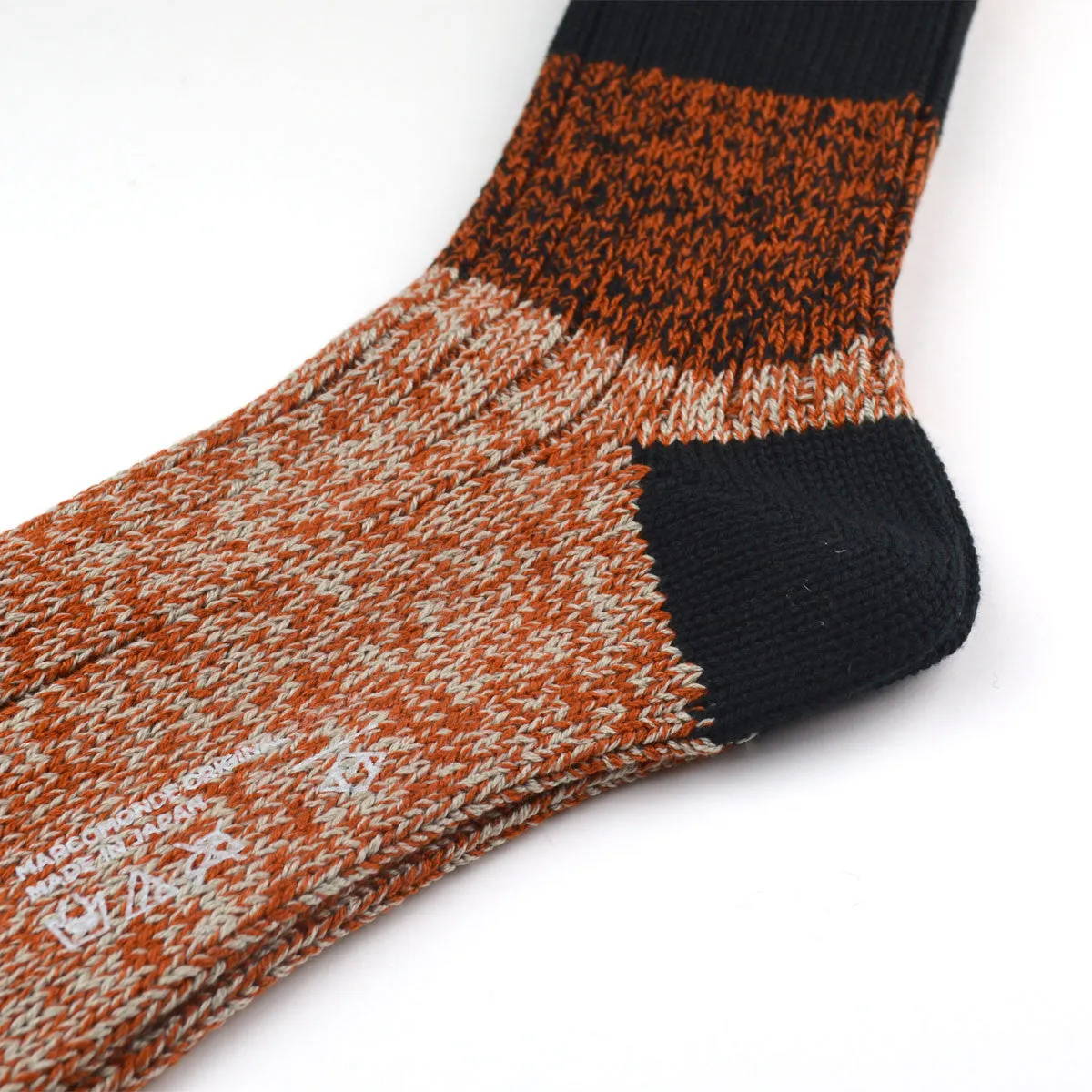 Marcomonde - Big Stripes Melange Socks - Orange / Black