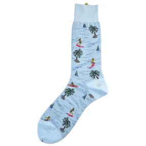 Marcomonde - Surfing Cotton Socks - Light Blue