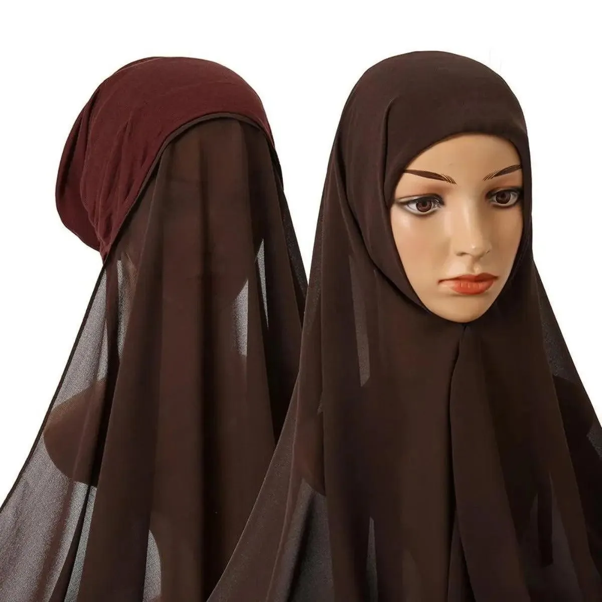 MH004 Chiffon Instant Hijab with Modal Undercap