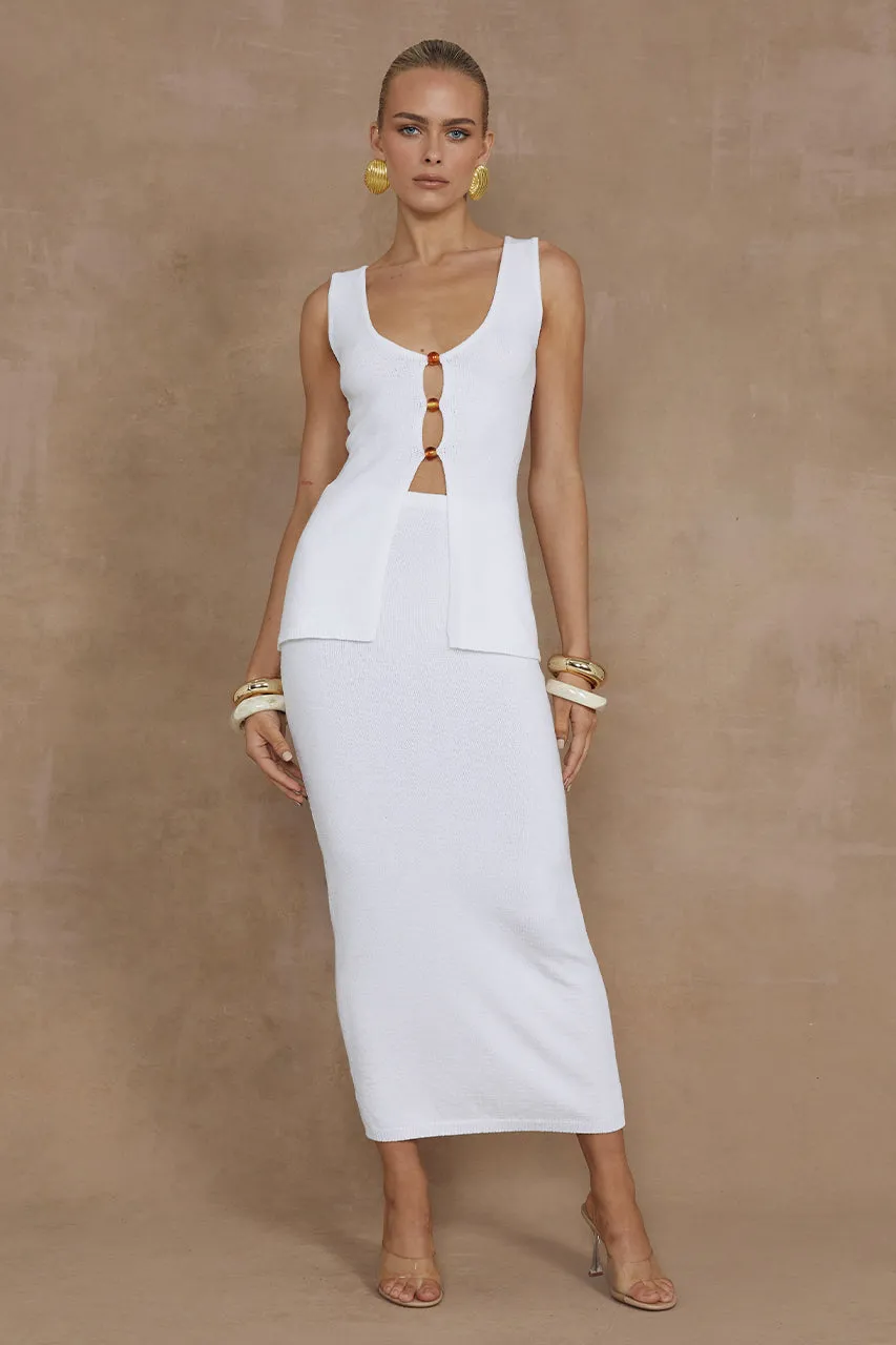 Nadine Midi Skirt - White