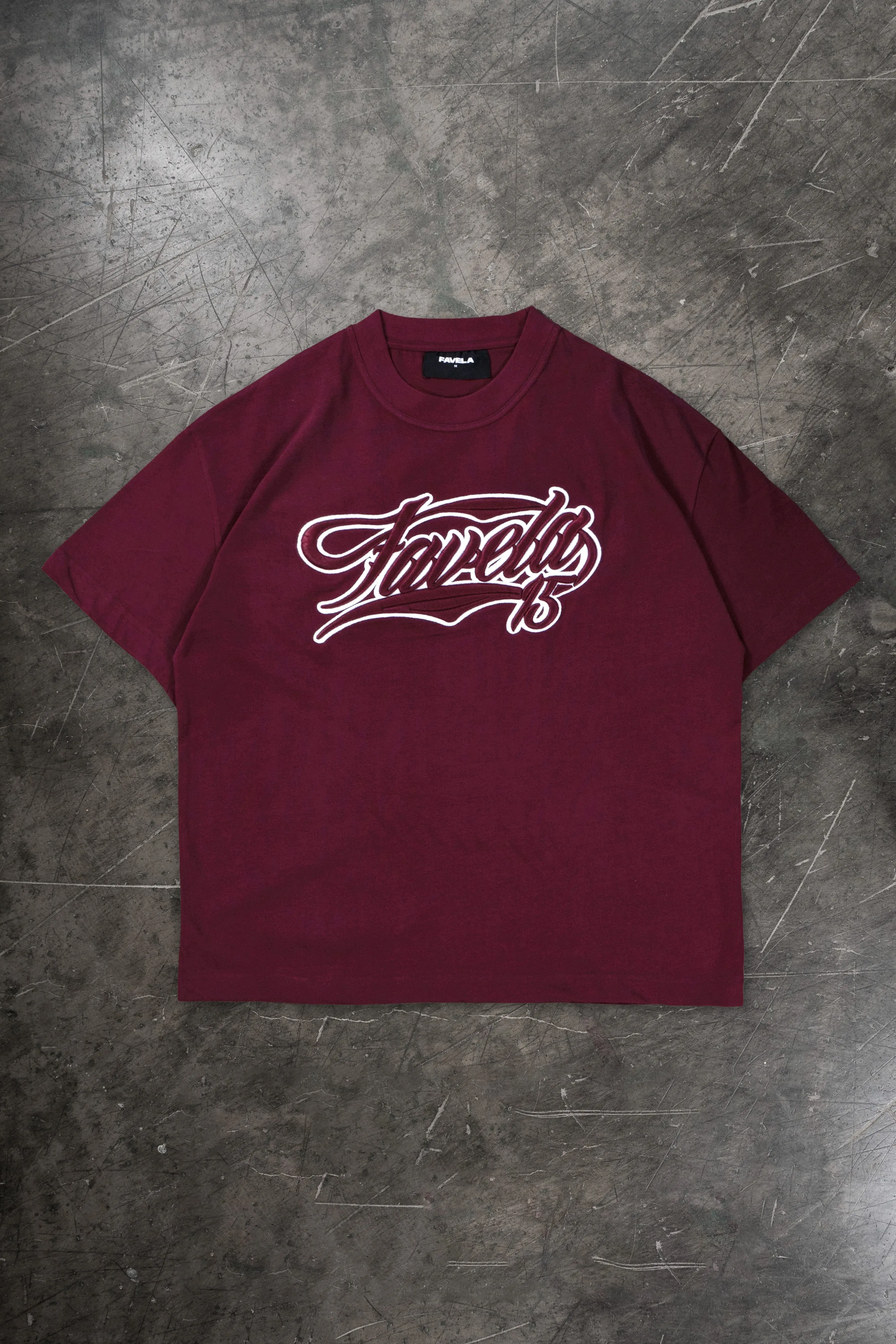 NEW 3D COLLEGE BURGUNDY T-SHIRT