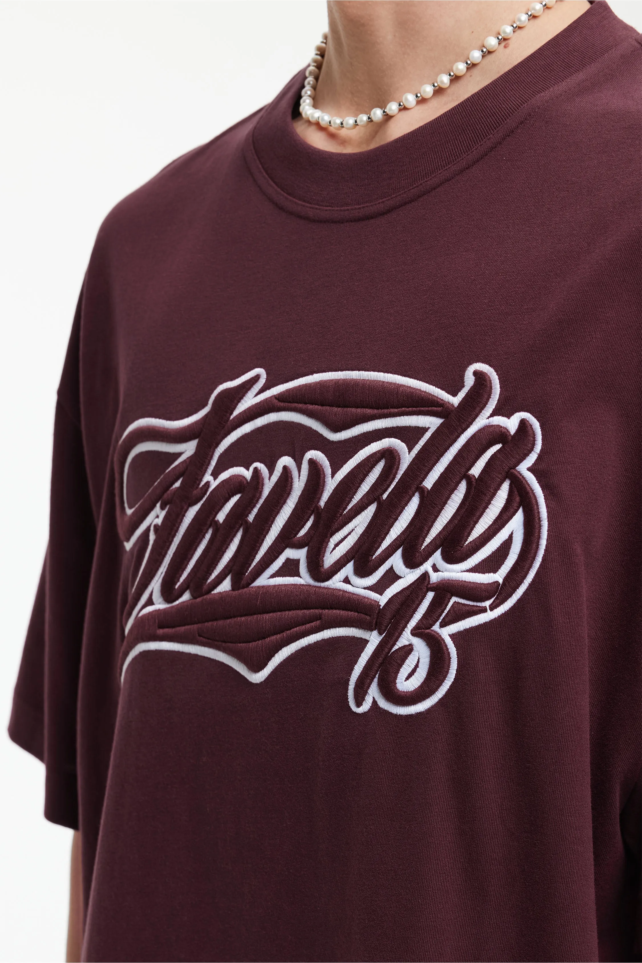 NEW 3D COLLEGE BURGUNDY T-SHIRT