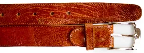 Ostrich Leg Belt- Burned Amber