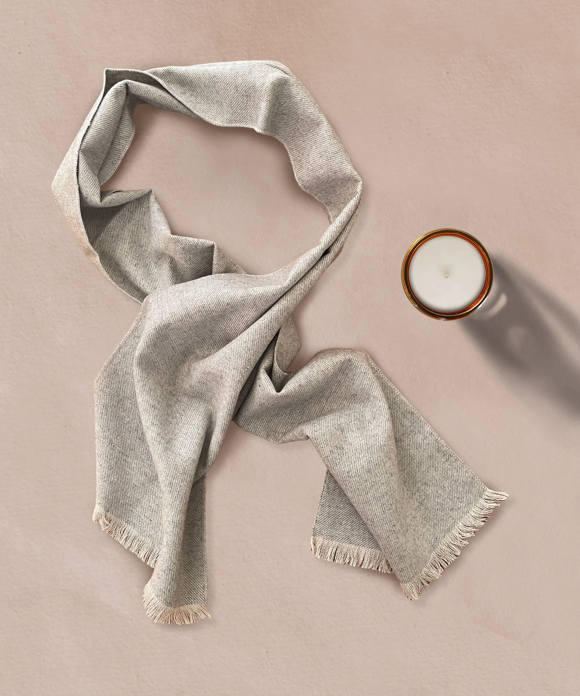 Pale White Tweed Scarf