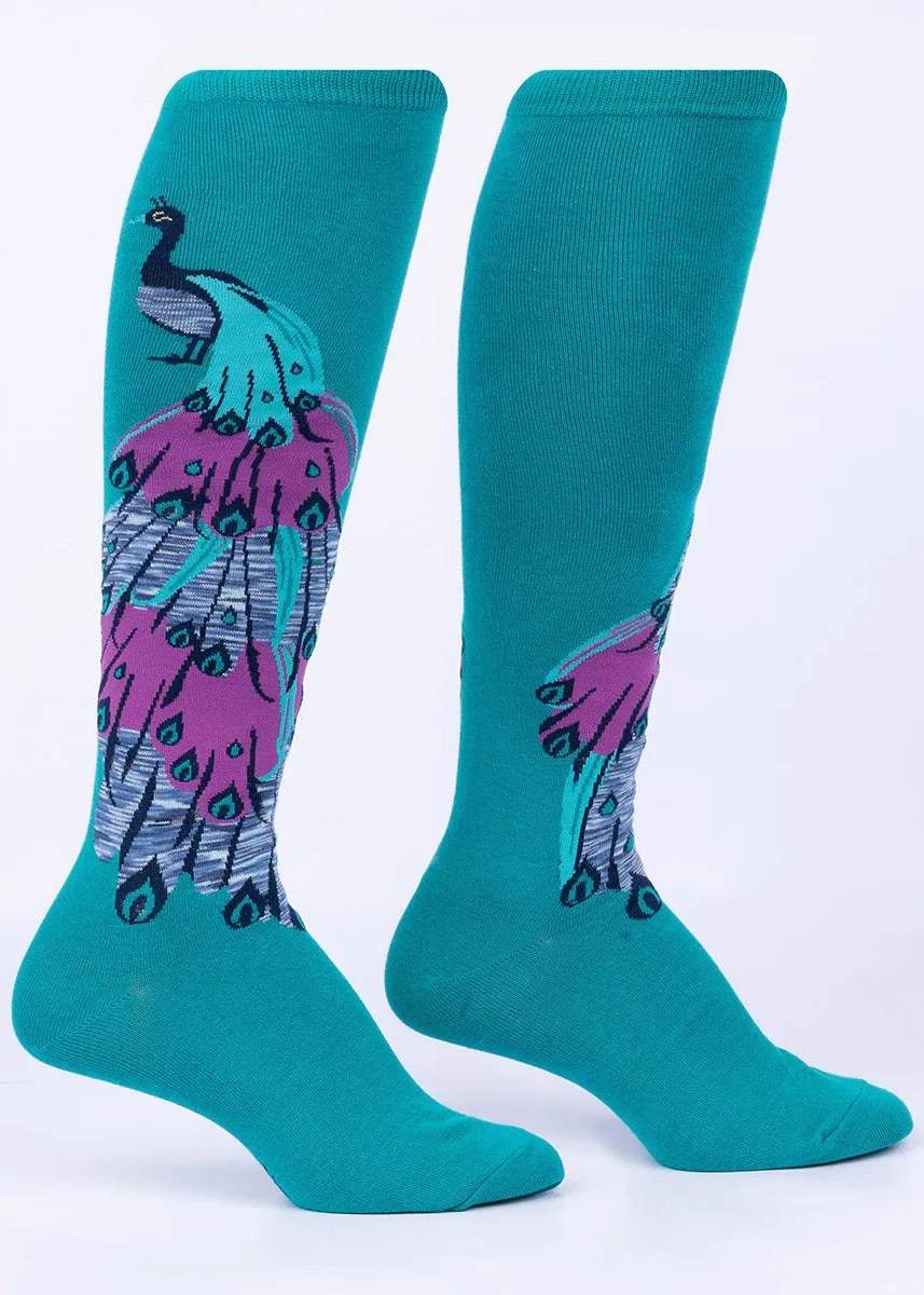 Peacock Space-Dye Knee Socks